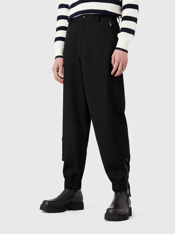 Wool trousers in black - 1