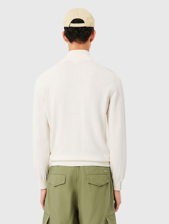 Zipped high neck cotton sweater - 3