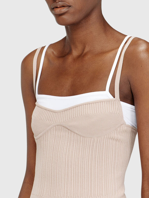 M-ZARRINA top with ribbed knit - 4