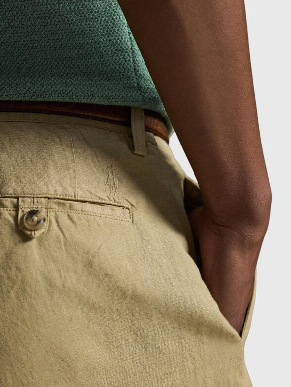 Beige cotton and linen pants - 3