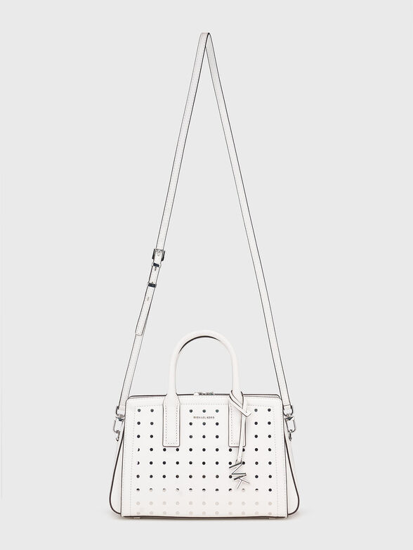 Leather bag with silver details and logo - 2