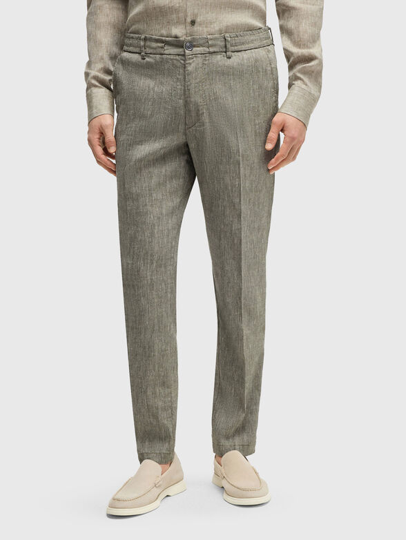 C-KANE-RDS linen trousers with ties - 1