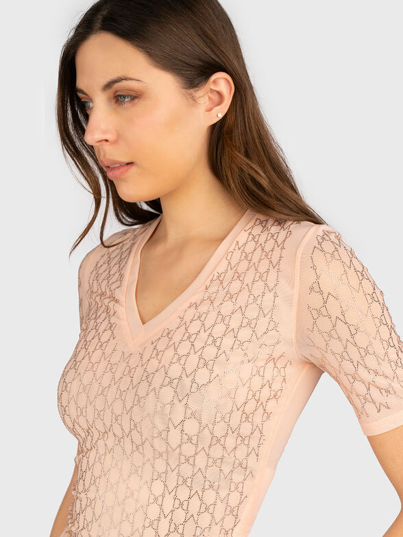 ARIA black blouse with rhinestones  - 4