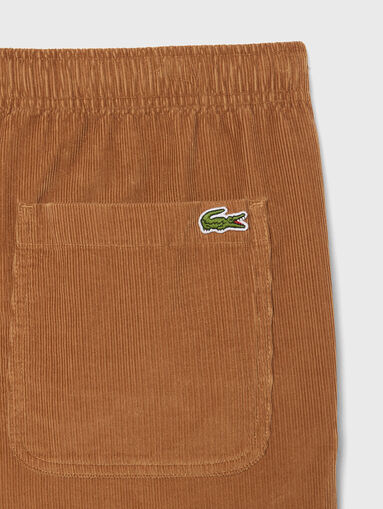 Straight fit corduroy trousers with elastic waist - 3