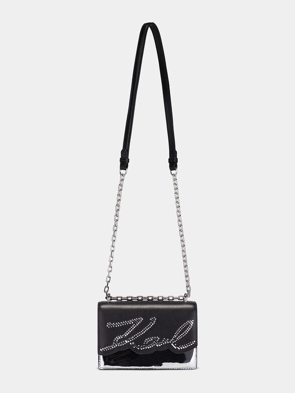 Crossbody bag with appliqued silver elements - 2