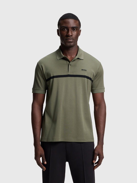 Поло-шърт с контрастна лента  - 1