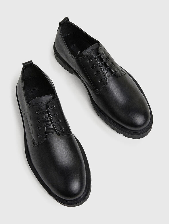 Black leather shoes - 5