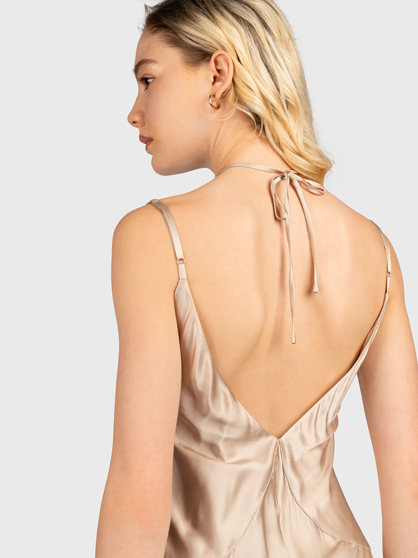 ワンピース A FERRETTI SS25 Cut-out satin dress (J04271619 0327) Satin dress with cut-out Cocktail | Alberta Ferretti