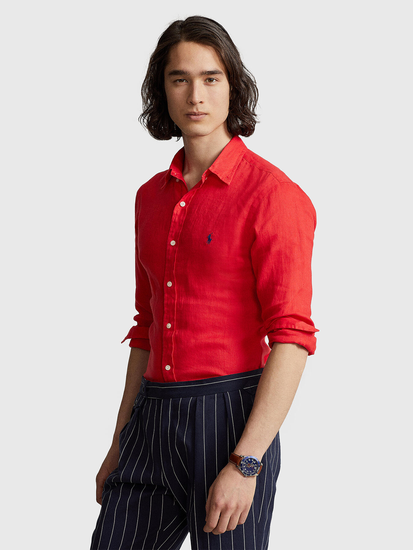 Red linen shirt brand POLO RALPH LAUREN Globalbrandsstore en