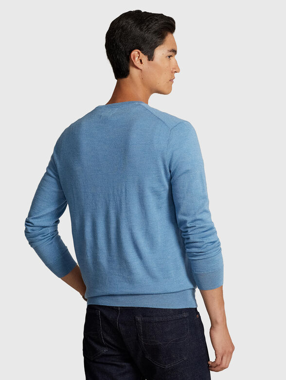 Blue sweater in wool  - 3