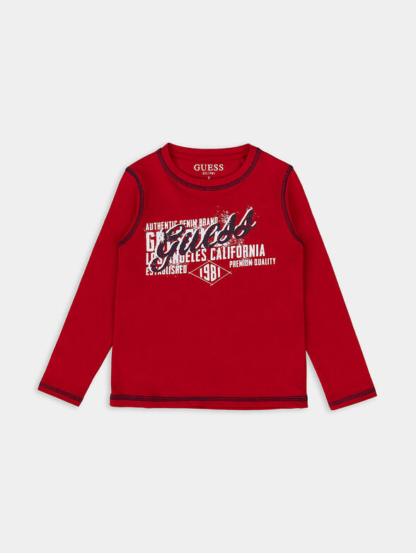 Red blouse with logo detail - 1