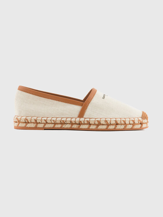 Linen espadrilles with logo inscription - 1