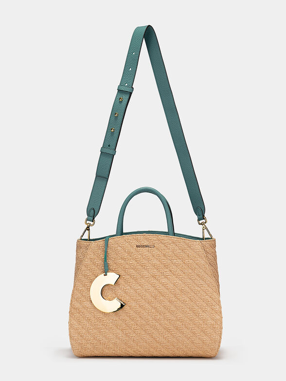 Mixed leather and raffia bag - 2