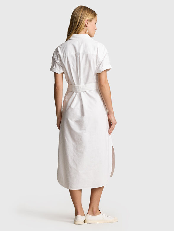 Oxford dress with short sleeves and belt - 2