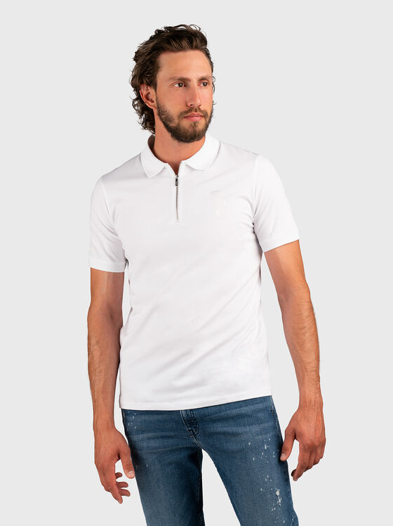 Polo shirt in black with logo print  - 1