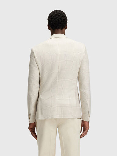 Checked slim blazer made of wool and silk blend - 3