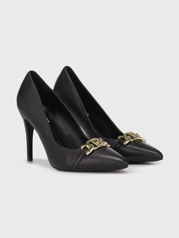 VICKIE 146 black heels with logo accent - 2