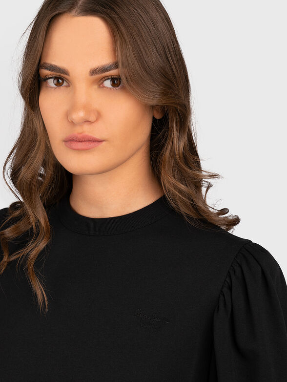 LAETITIA black sweatshirt with puff sleeves - 4