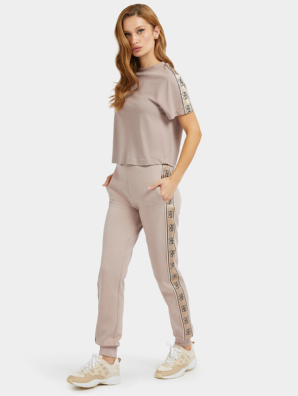 BRITNEY black T-shirt with accent edging - 2