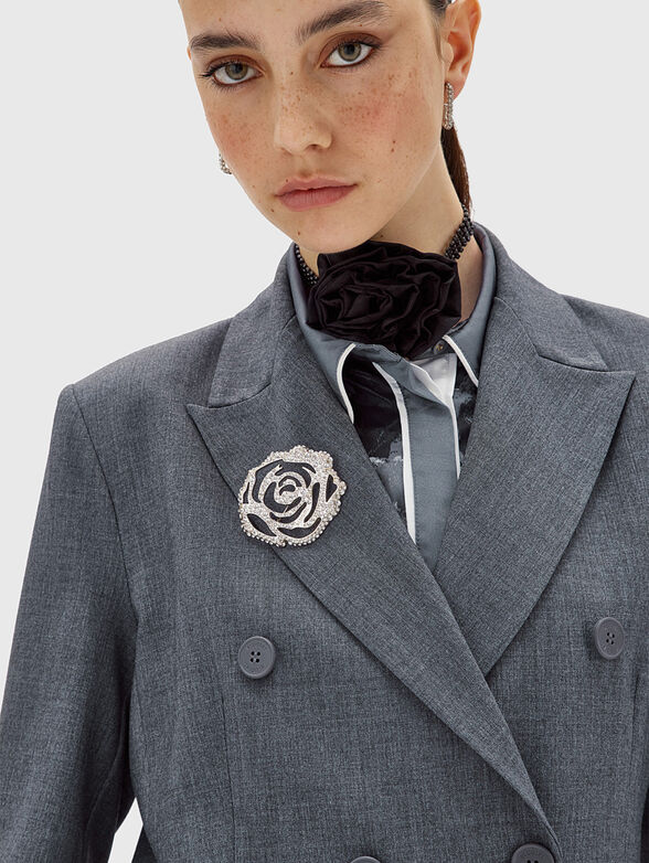 Grey blazer with buttons - 4
