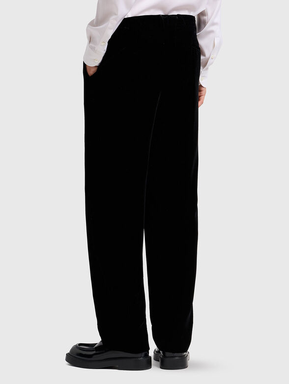 Black straight velvet trousers - 2