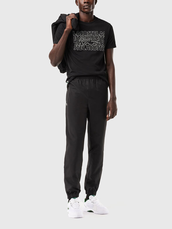 Black T-shirt with artistic logo print - 2