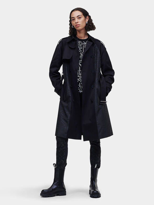 Black trench with print and belt - 2