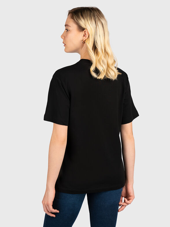 Black T-shirt with contrasting logo print - 3