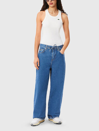 Low waisted wide leg jeans - 4