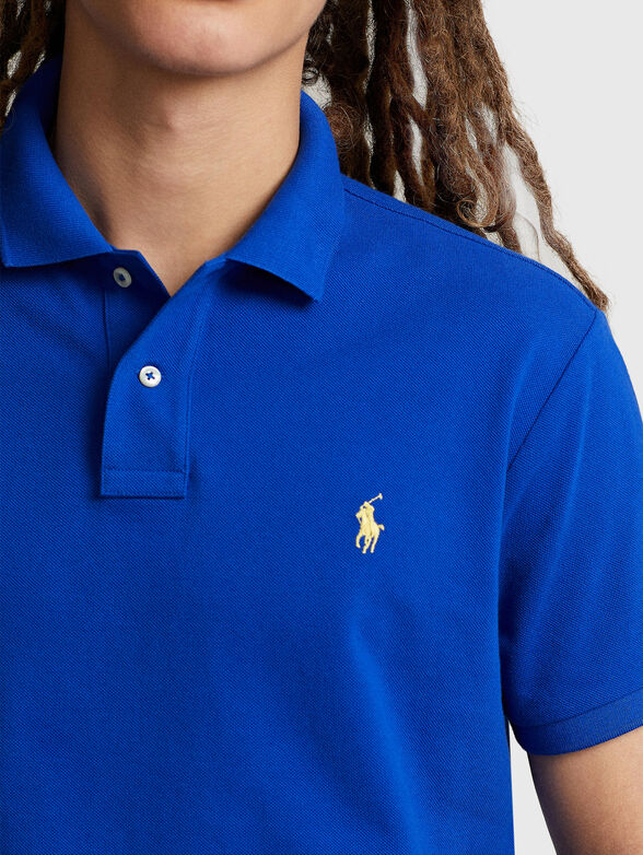 Contrast-logo Polo Shirt in blue - 4