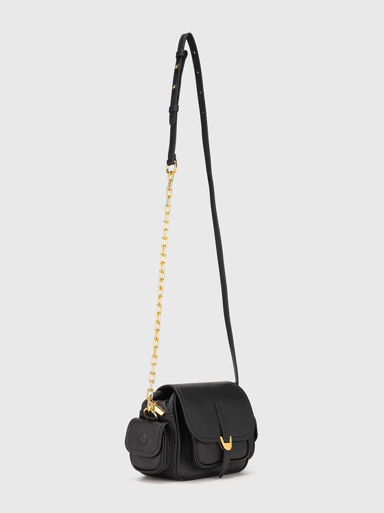 Leather crossbody bag with gold details - 2