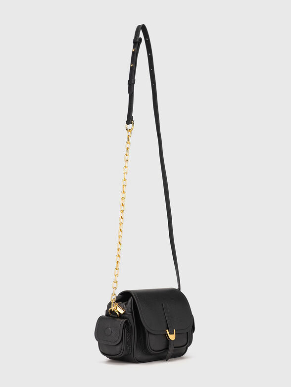 Leather crossbody bag with gold details - 2