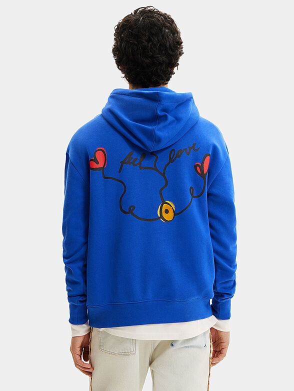 Blue sweatshirt with accent back - 2