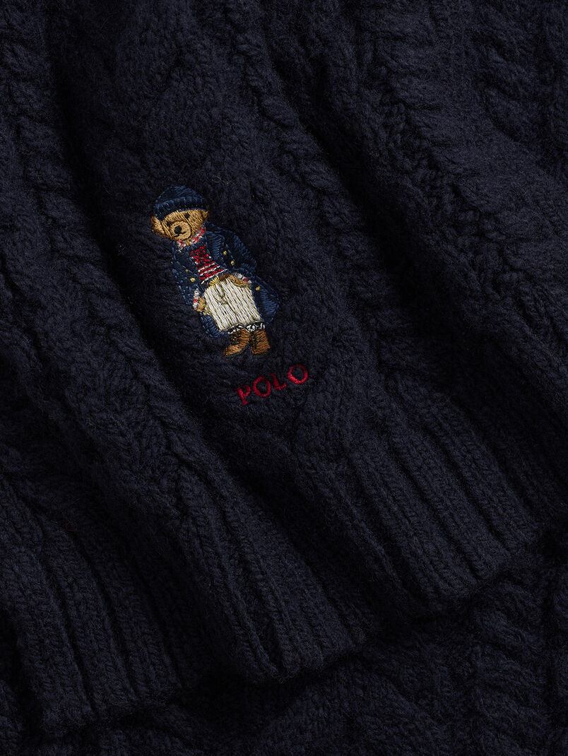 Knitted scarf with POLO BEAR logo - 3