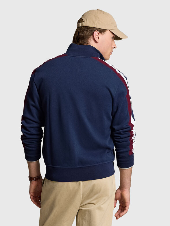 Logo-embroidered sweatshirt in blue - 3