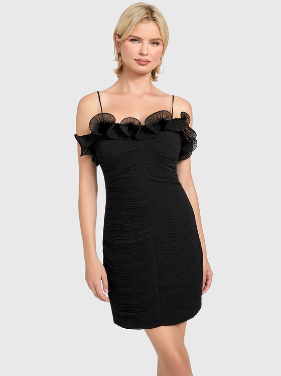 Черна мини рокля KENNITH - 1