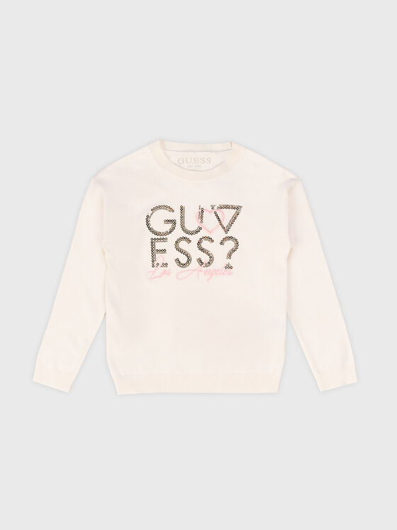 Pink sweatshirt with sequins and embroidery  - 1