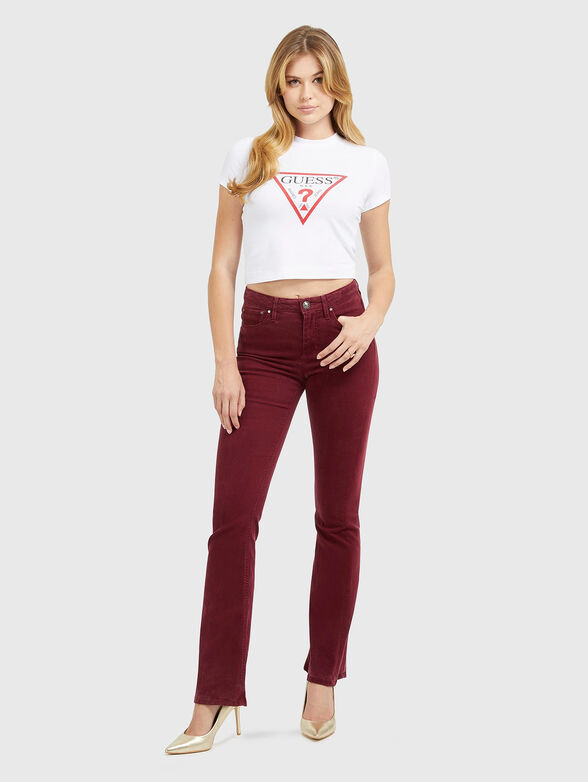 Black cropped t-shirt with logo print - 2