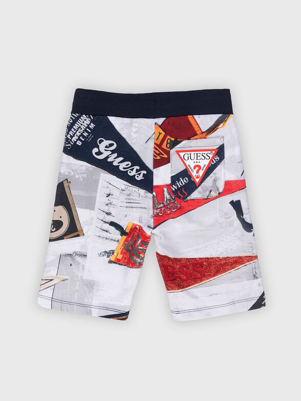 Shorts with laces and contrasting print  - 2
