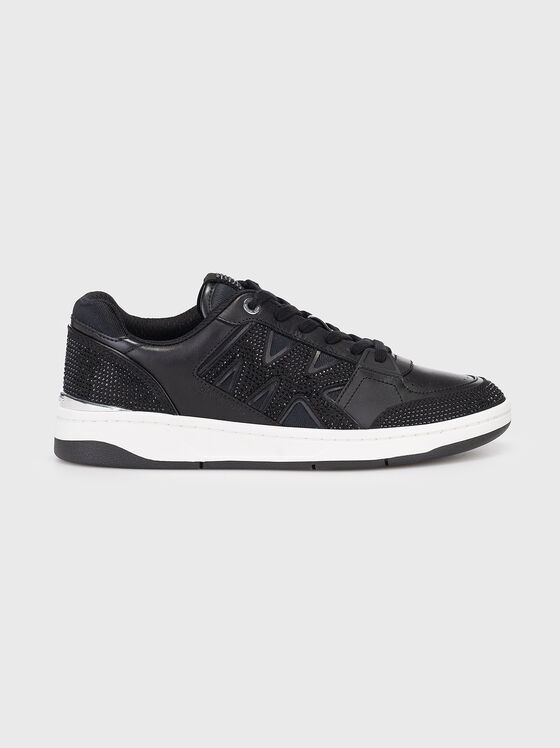 Black sneakers with rhinestones - 1