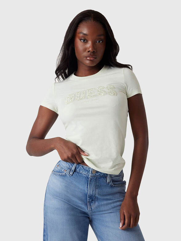 Black slim cotton T-shirt with logo - 1