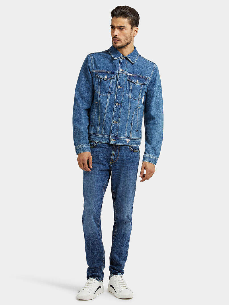 DILLON denim jacket with accent back - 3