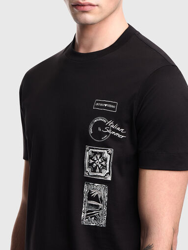 Cotton T-shirt with a round neckline - 5