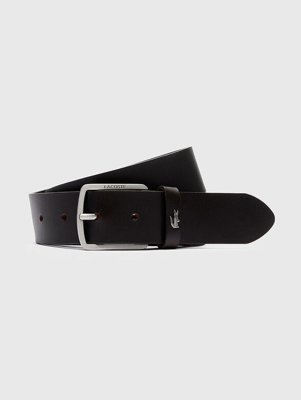 Leather belt with logo - 0