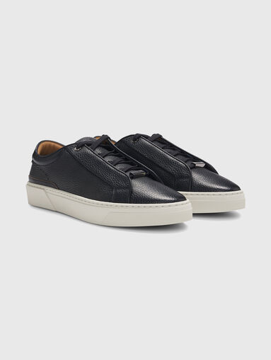 Black leather sneakers - 3