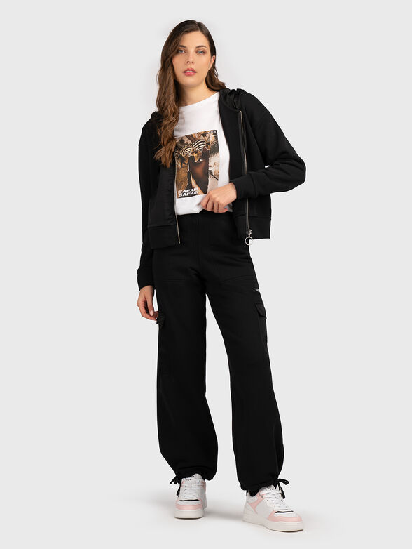 Zip up sweatshirt in black  - 2