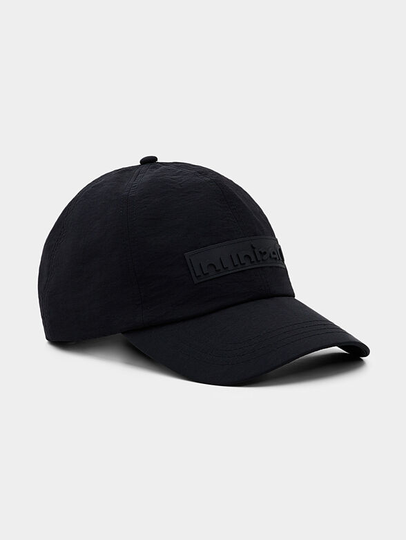 Black baseball cap with logo patch - 1