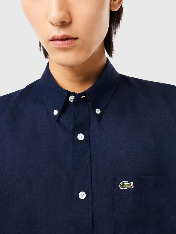Navy blue linen shirt​ - 4