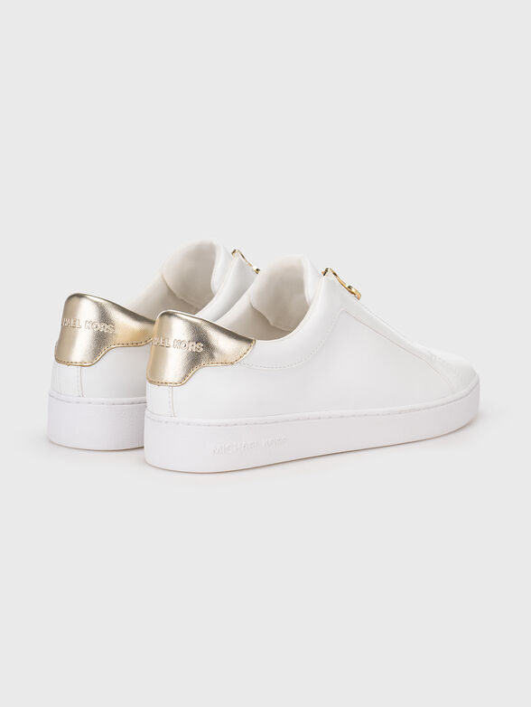 White sports shoes with accent zip - 3