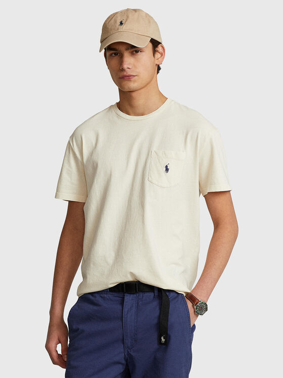 Cotton blend T-shirt with logo detail - 1